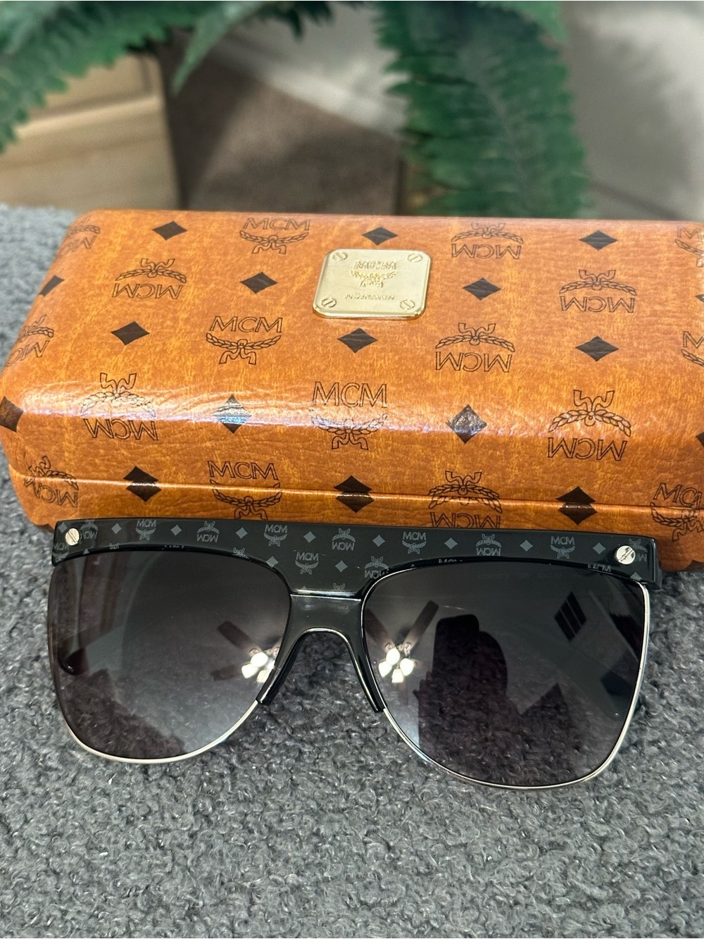 MCM Unisex Black Shield Sunglasses with Dark Smoke Lenses w/ Case